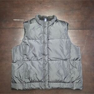 GAP Women Black Puffer Vest Fleece Lined Insulated Size L